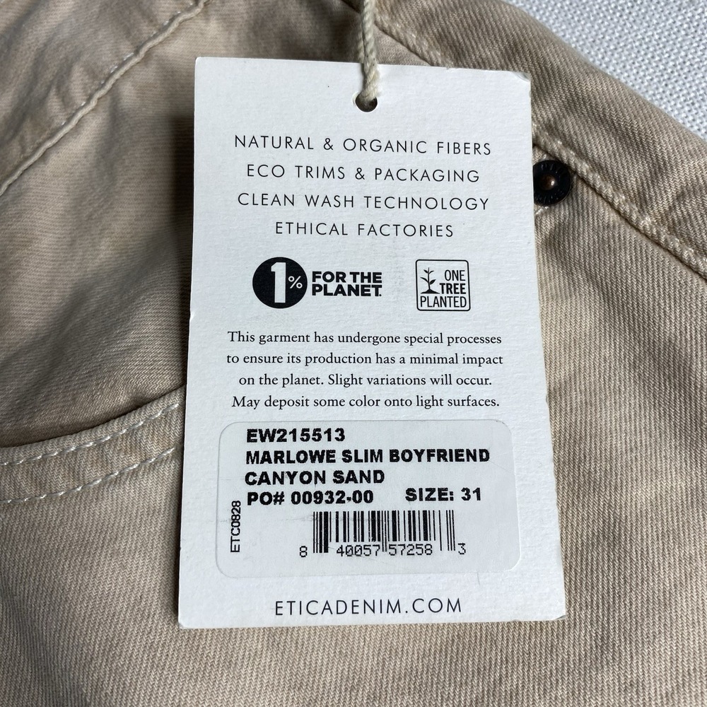 ETICA women's Sz 31 marlowe slim boyfriend‎ Tapered Mid Rise Jeans canyon sand - Picture 13 of 15